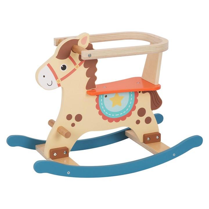 Tooky Toy Infant Wooden Rocking Horse - Blue - Image 3